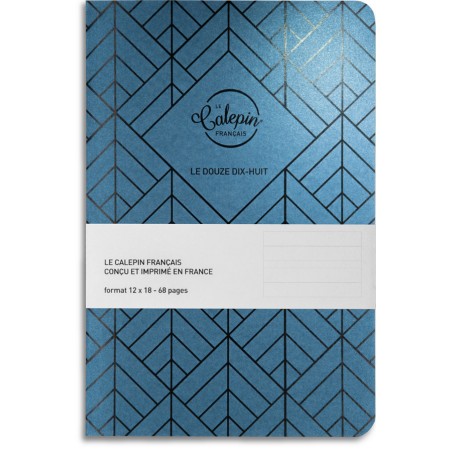 Carnet lignes 12x18 pour écrire bleu peacock