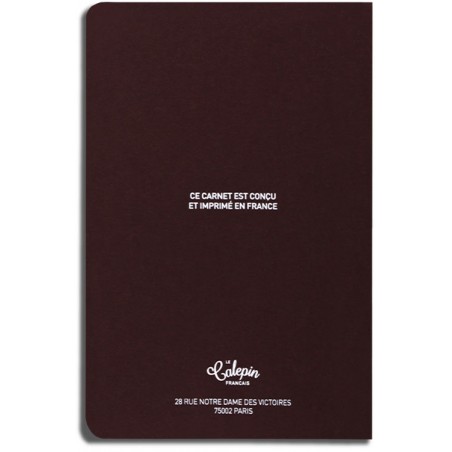 carnet made in France mémo 10x15cm couleur lie de vin