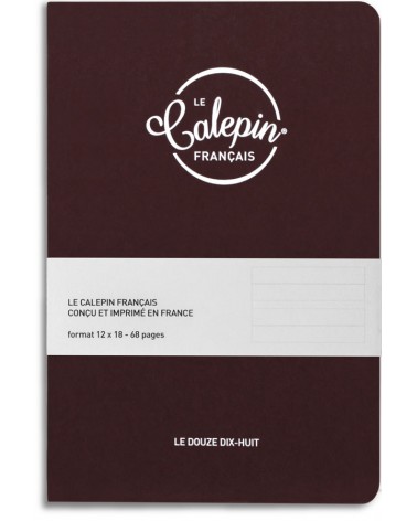Carnet de notes calepin made in France lie de vin 12x18cm