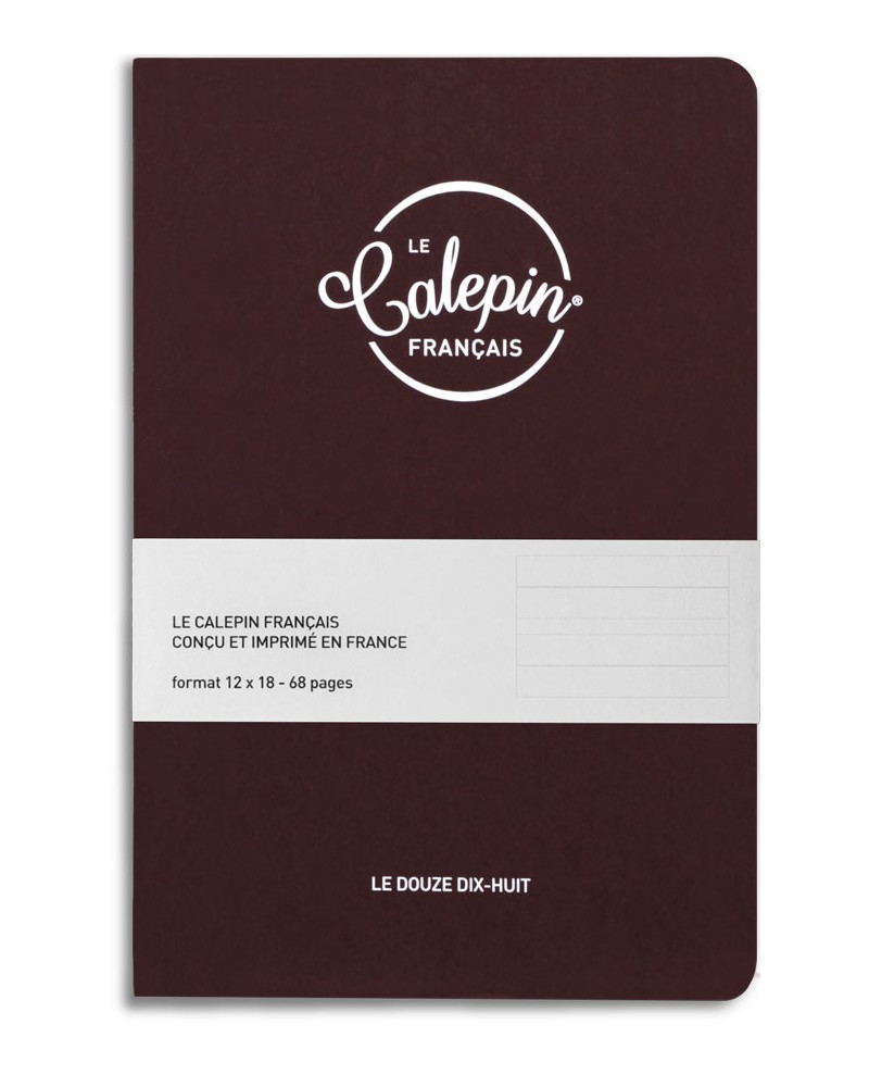 Carnet de notes calepin made in France lie de vin 12x18cm