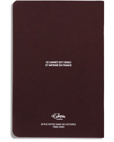 Carnet de notes calepin made in France lie de vin 12x18cm