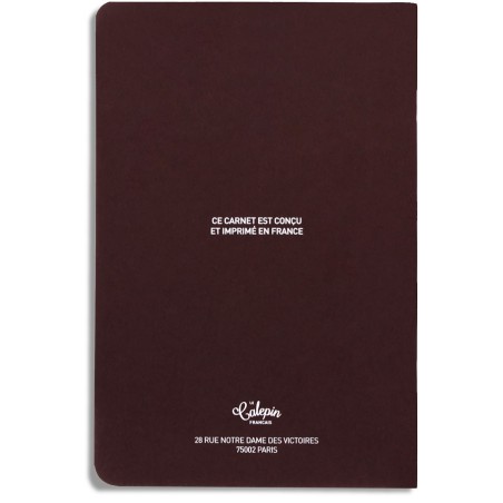 Carnet de notes calepin made in France lie de vin 12x18cm