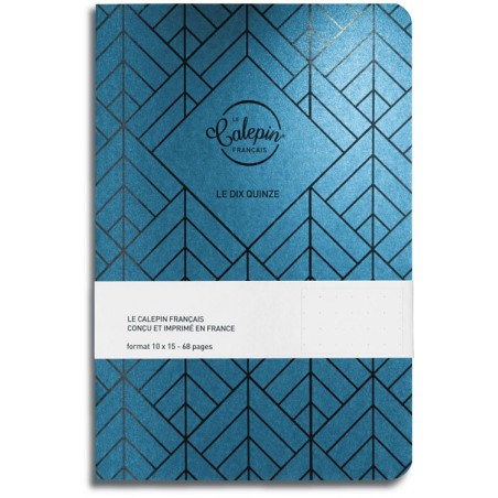 cahier pour notes pointillés 10x15cm bleu vert métal